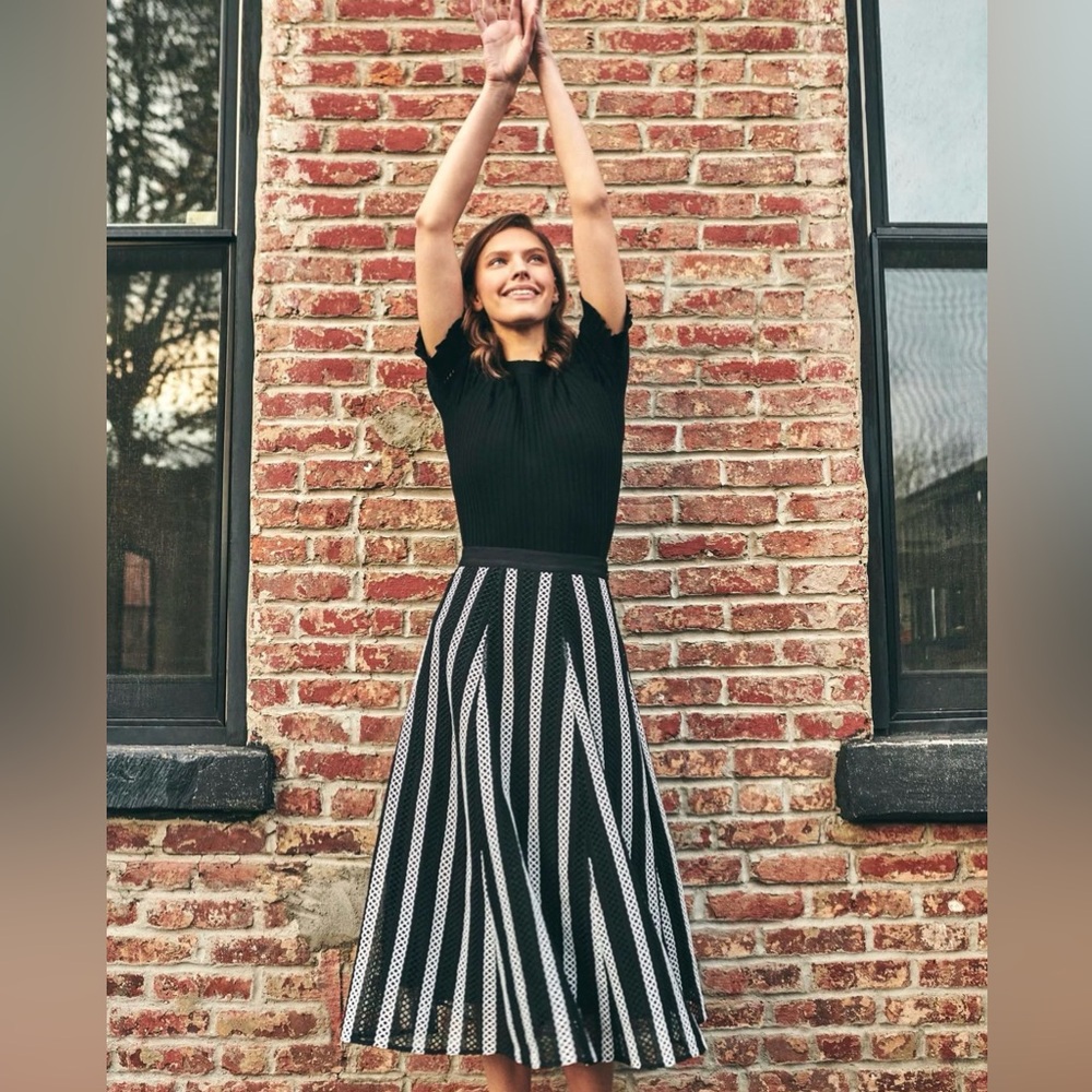 Pearl by Lela Rose Lace Midi Skirt